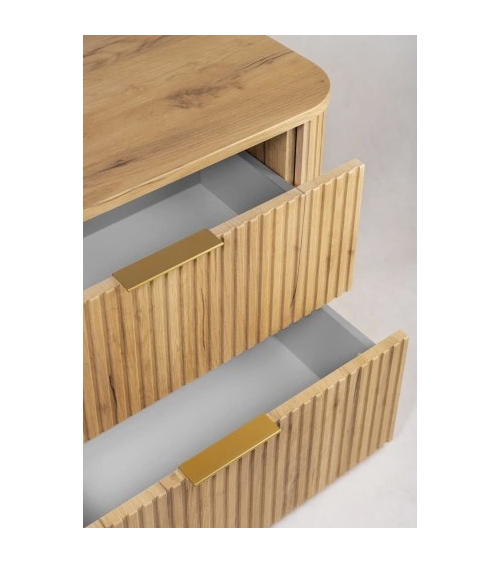 Meuble Elégance sous vasque avec colonne - Elégence en chêne artisanal doré