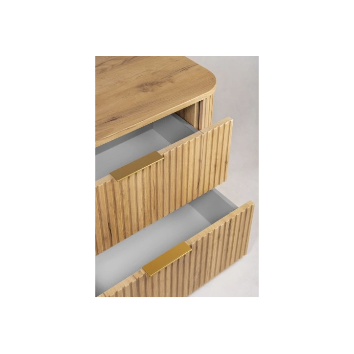 Meuble Elégance sous vasque avec colonne - Elégence en chêne artisanal doré