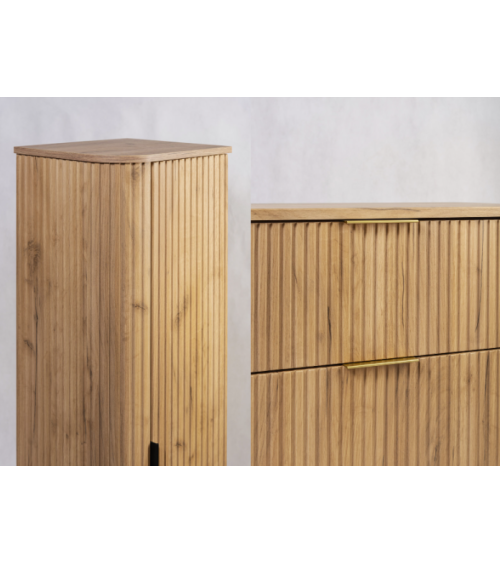 Meuble Elégance sous vasque avec colonne - Elégence en chêne artisanal doré