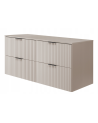 Meuble de salle de bain sous double vasque avec colonne - Flow crème