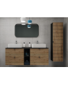 Meuble de salle de bain sous vasque avec colonne - Flow chêne artisanal doré