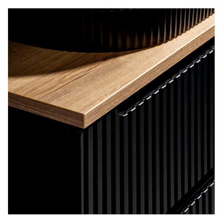 Ensemble de salle de bain NOVA NOIR - 1 vasque, 1 colonne