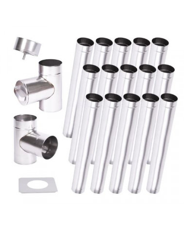 Kit conduit cheminée simple paroi de 15 m Ø 130/160/180/200 mm