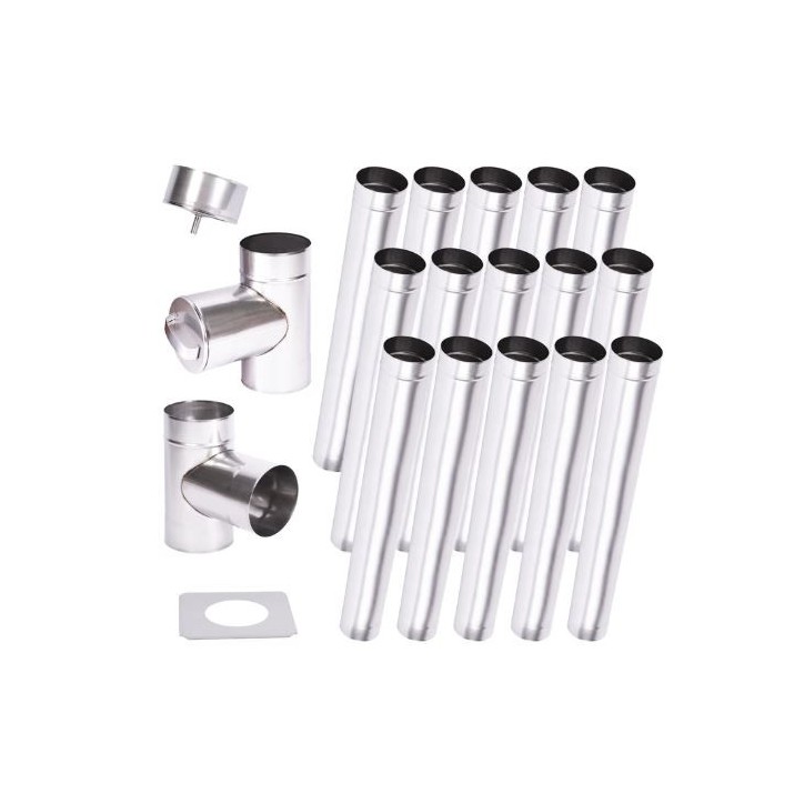 Kit 15 m di canna fumaria monoparete Ø 100/120/130/150/160/180/200 mm Kit 15 m di canna fumaria monoparete Ø 100/120/130/150/160/180/200 mm