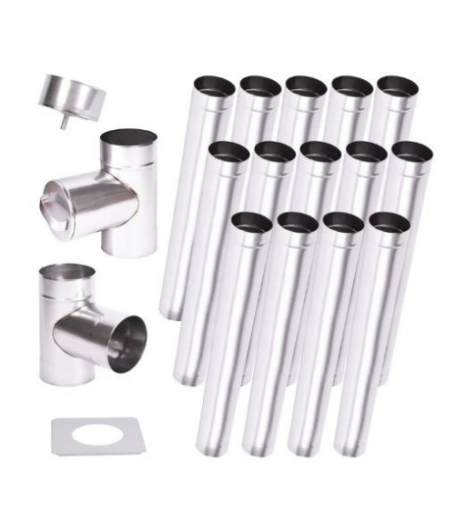 14 m Ø 130/160/180/200 mm kit canna fumaria monoparete
