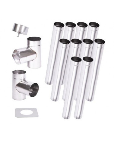 Kit canna fumaria 10 m a parete singola Ø 130/160/180/200 mm
