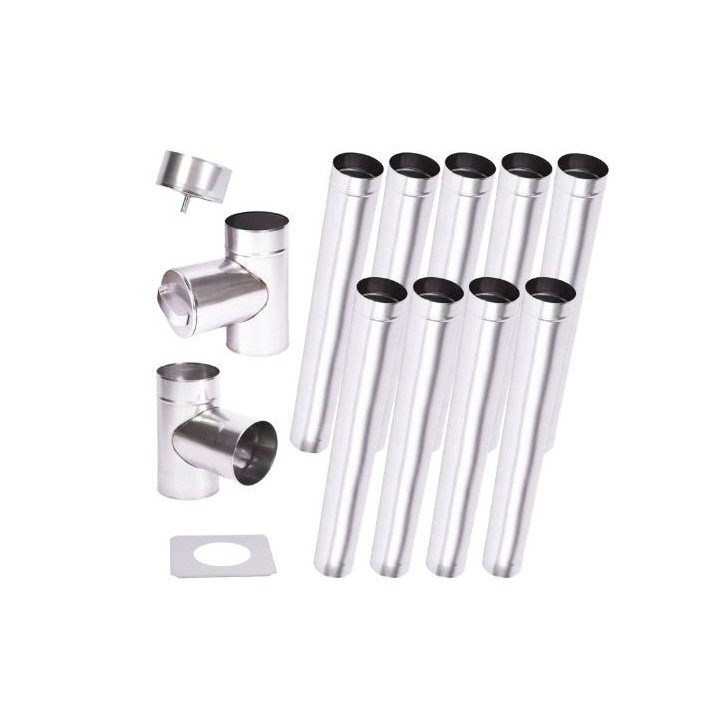 Kit conduit cheminée simple paroi de 9 m Ø 100/120/130/150/160/180/200 mm