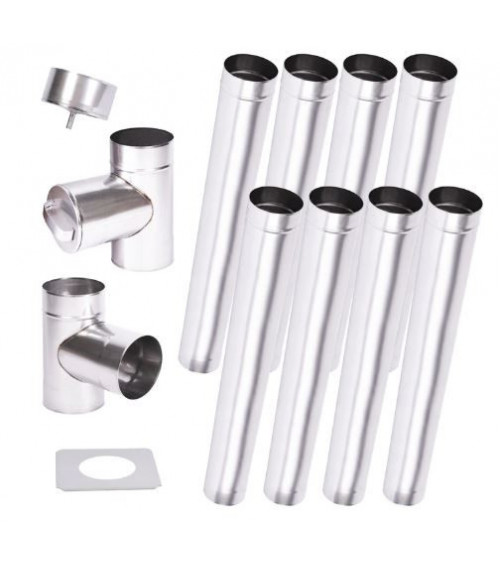 8 m Ø 130/160/180/200 mm kit canna fumaria monoparete