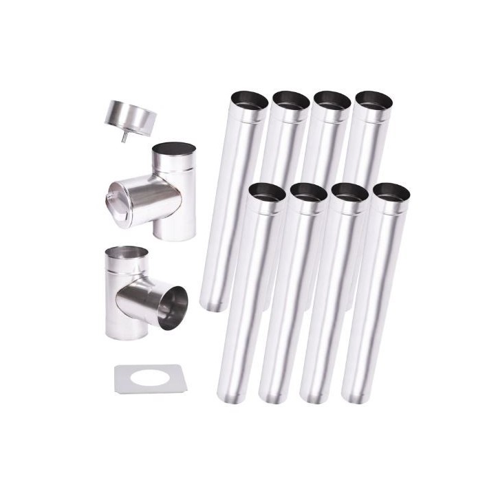 Kit 8 m di canna fumaria monoparete Ø 100/120/130/150/160/180/200 mm