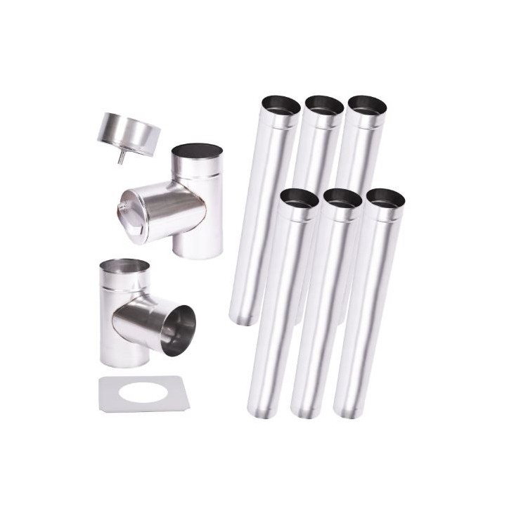 Kit 6 m di canna fumaria monoparete Ø 100/120/130/150/160/180/200 mm