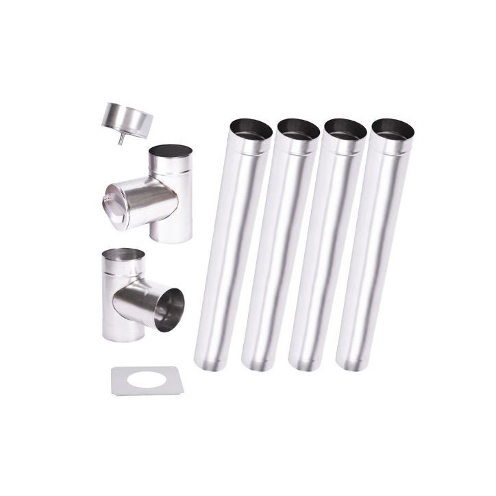 Kit de conducto de chimenea 4 m pared simple  - 100/120/130/150/160/180/200 mm
