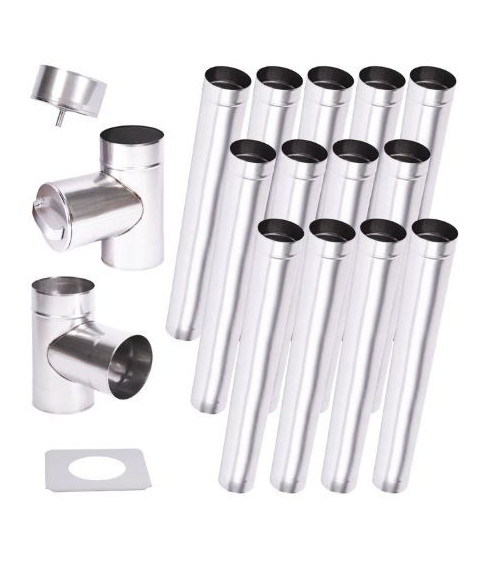 13 m Ø 130/160/180/200 mm kit canna fumaria monoparete