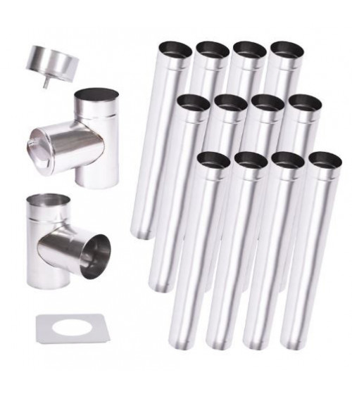 Kit canna fumaria 12 m a parete singola Ø 130/160/180/200 mm