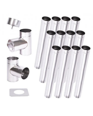 Kit canna fumaria 12 m a parete singola Ø 130/160/180/200 mm