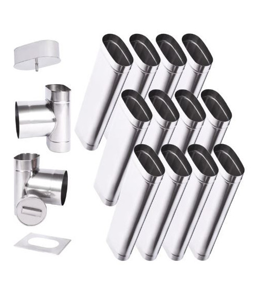 Kit lleva una sola chimenea pared ovalada de 12 m - 120x180 mm