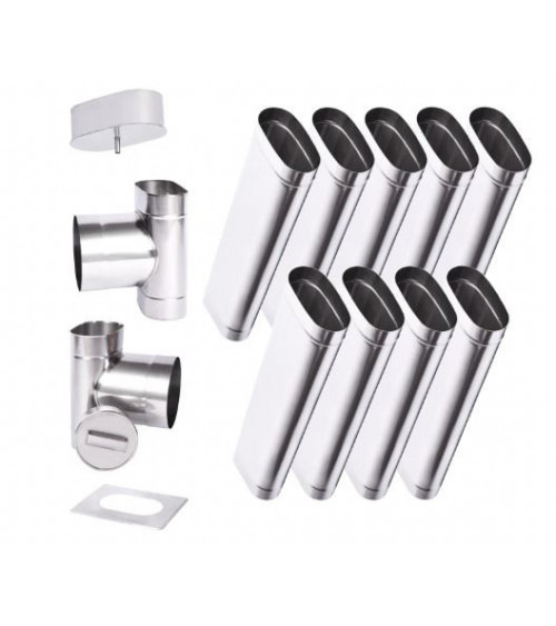 9 m Ø 120x180 mm Kit canna fumaria ovale monoparete