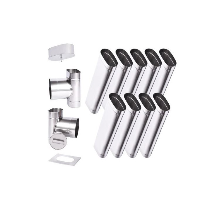 Kit conduit cheminée simple paroi ovale de 9 m Ø 120x180 mm