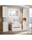 Ensemble de salle de bain Aruba White - 1 vasque, 1 colonne