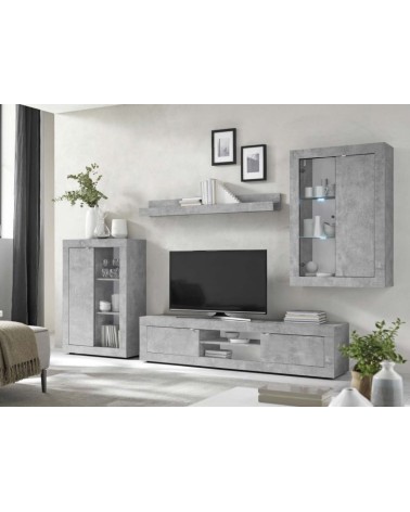 Ensemble meuble tv BASIC couleur béton 184 cm