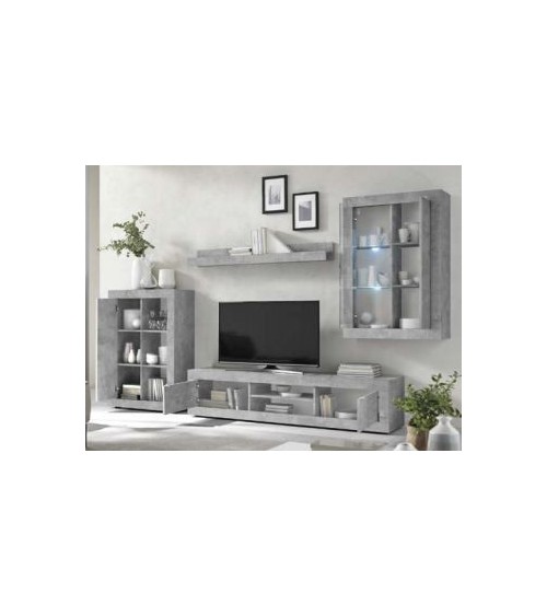 Ensemble meuble tv BASIC couleur béton 184 cm