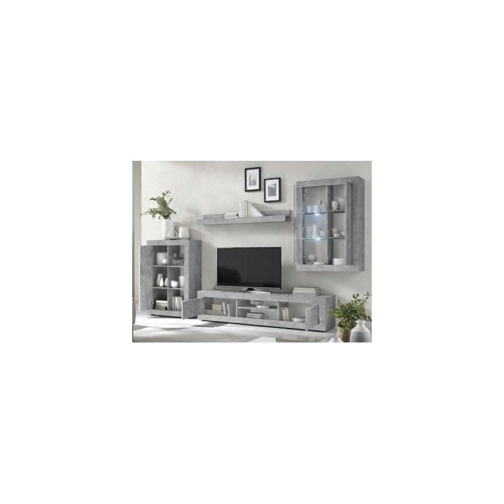 Ensemble meuble tv BASIC couleur béton 184 cm