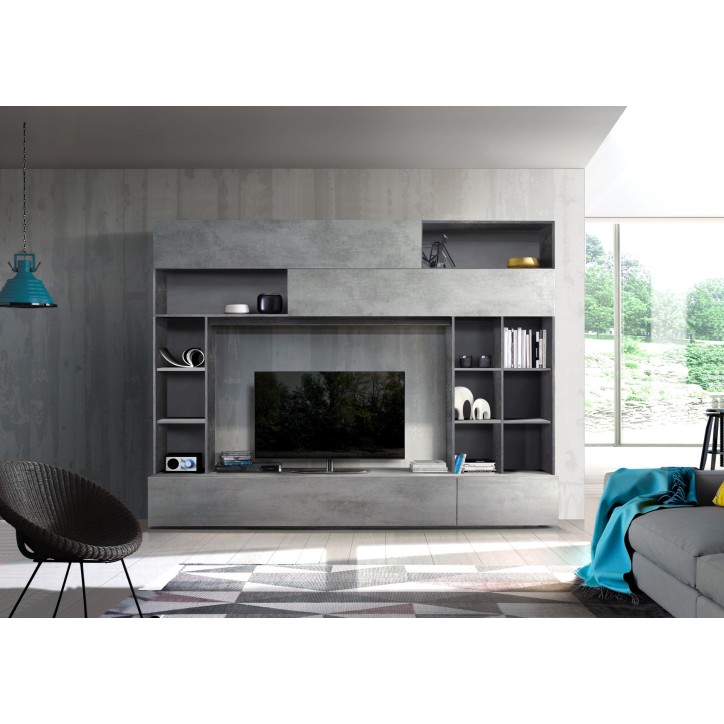Ensemble meuble TV GEORGIO gris 277 cm