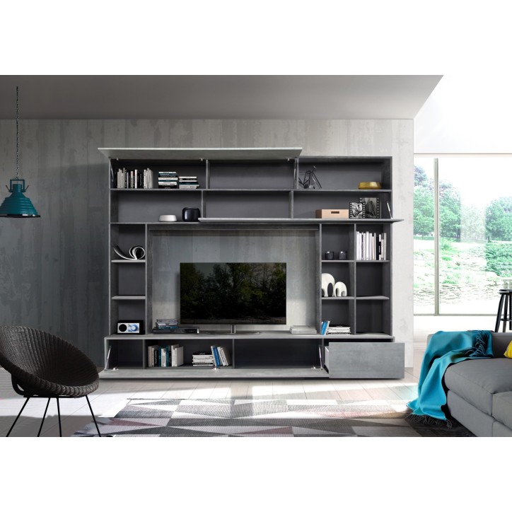 Ensemble meuble TV GEORGIO gris 277 cm