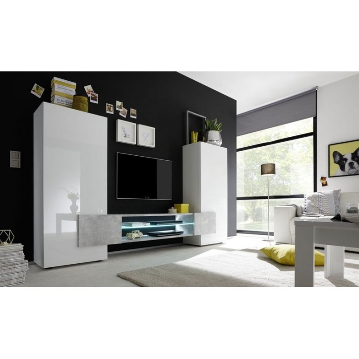 Ensemble meuble TV MARIO 258 cm béton