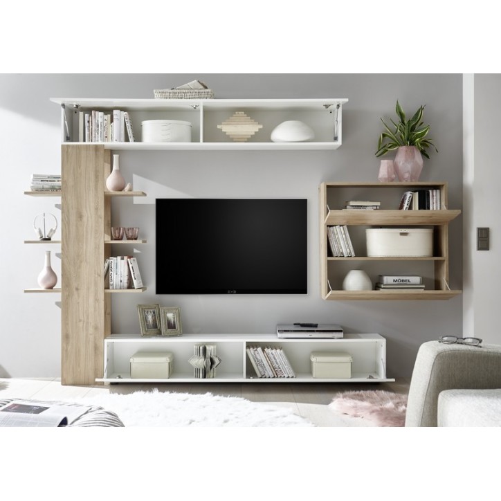 Ensemble meuble TV CELIA chêne 295 cm