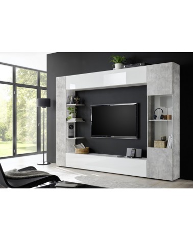 Ensemble meuble TV SOPRANO béton 295 cm