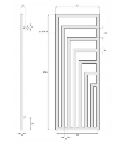 Radiateur eau chaude LIRA  760 W