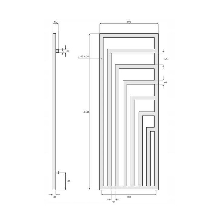 Radiateur eau chaude LIRA  1000 W