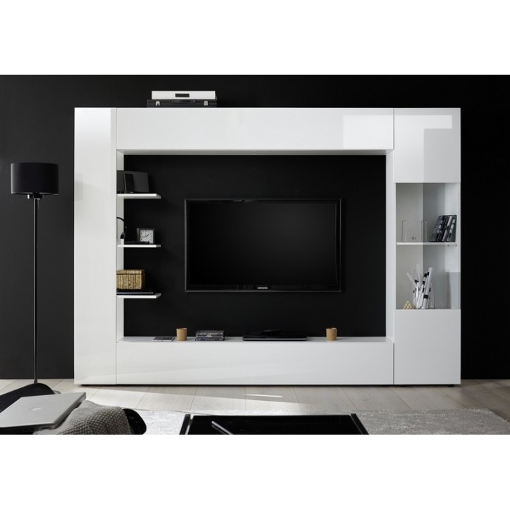Ensemble meuble TV SOPRANO blanc 295 cm