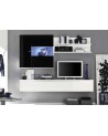 Ensemble meuble tv suspendu GIGLIO 210 cm noir et blanc