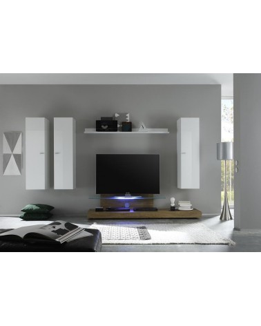 Ensemble meuble tv BIZANNO 275 cm Perlo et wengé
