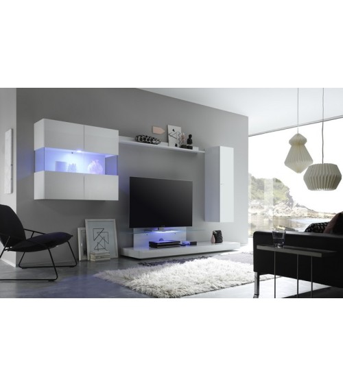 Ensemble meuble tv MILANO Blanc 340 cm