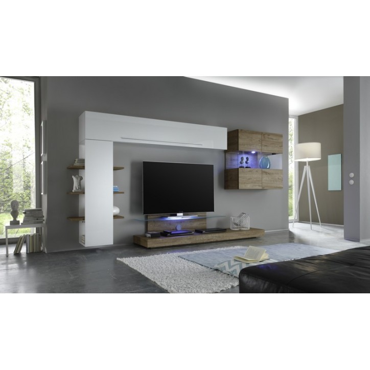 Ensemble meuble tv CESANO miel 342 cm