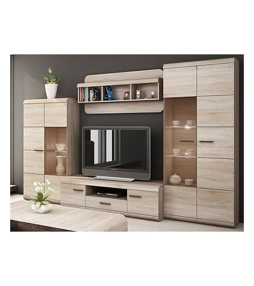 Ensemble meuble TV HAZE 140 cm chêne