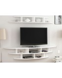Ensemble meuble TV ALVINO 176 cm blanc