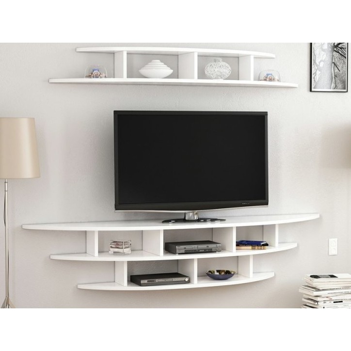 Ensemble meuble TV ALVINO 176 cm blanc