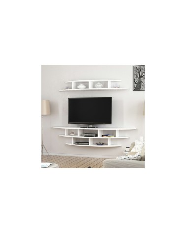 Ensemble meuble TV ALVINO 176 cm blanc