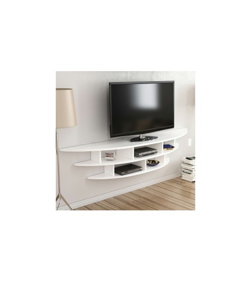 Ensemble meuble TV ALVINO 176 cm blanc