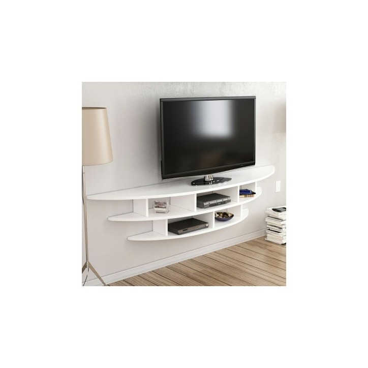 Ensemble meuble TV ALVINO 176 cm blanc