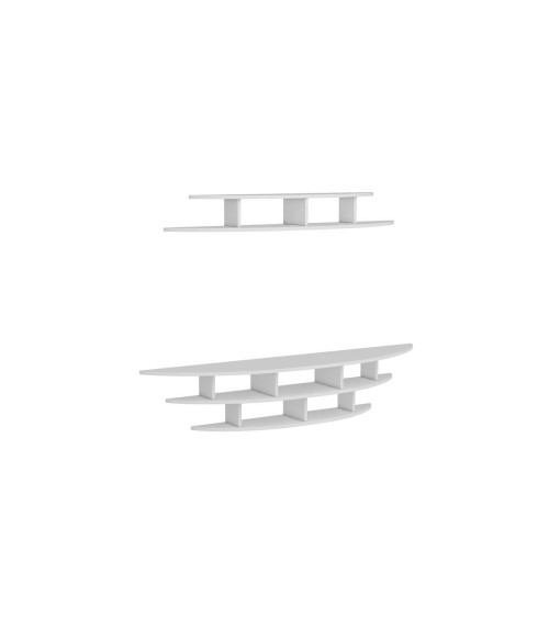 Ensemble meuble TV ALVINO 176 cm blanc