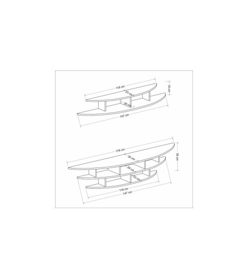 Ensemble meuble TV ALVINO 176 cm blanc