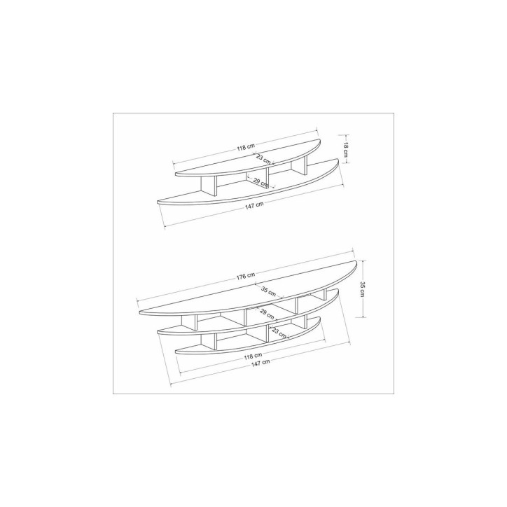 Ensemble meuble TV ALVINO 176 cm blanc