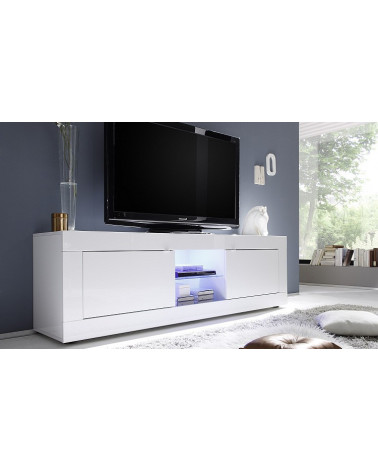 Mueble TV BASIC 181 cm blanco de alto brillo
