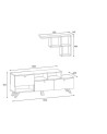 Ensemble meuble TV HAZAN 1 150 cm blanc et bois