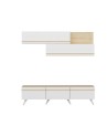 Ensemble meuble TV AMSTERDAM 180 cm blanc et bois
