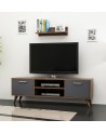 Ensemble meuble TV HORUS 120 cm bois et gris